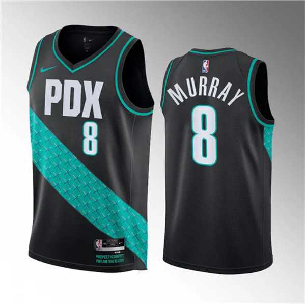 Mens Portland Trail Blazers #8 Kris Murray Black 2023 Draft City Edition Stitched Basketball Jersey Dzhi->portland trailblazers->NBA Jersey